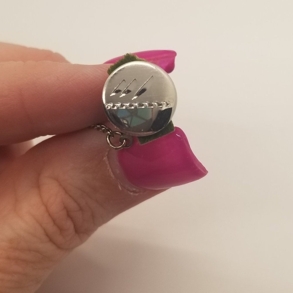 Vintage Silver Tie Tack with engraved design